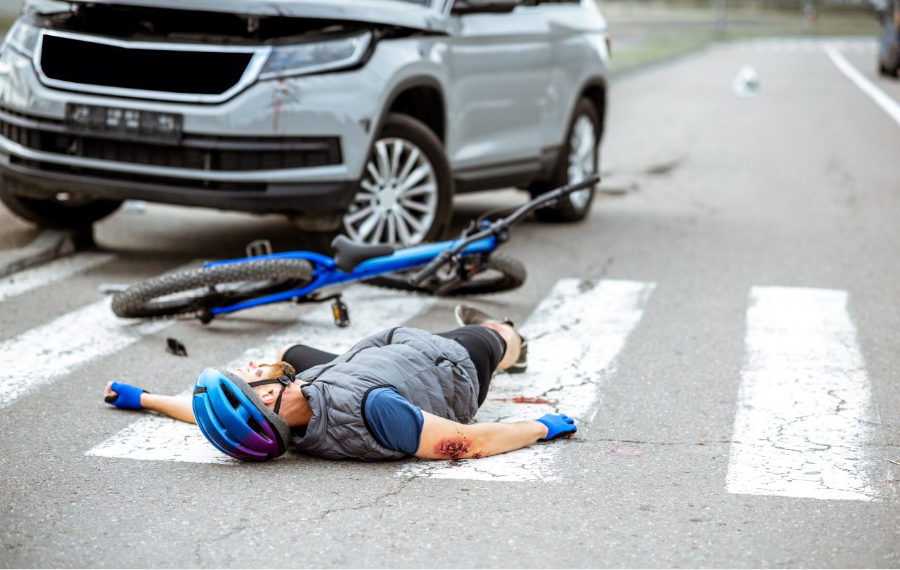 Kolize auta s cyklistou